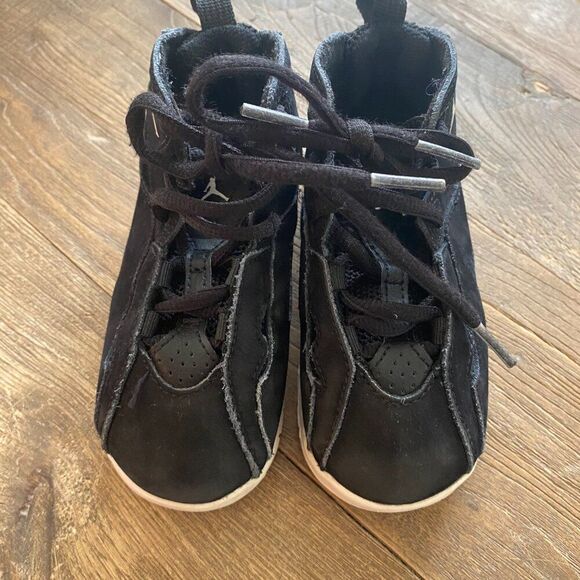 Toddler Baby Air Jordan True Flight TD Black/Phantom Shoes 8C 343797-050 - Picture 3 of 7